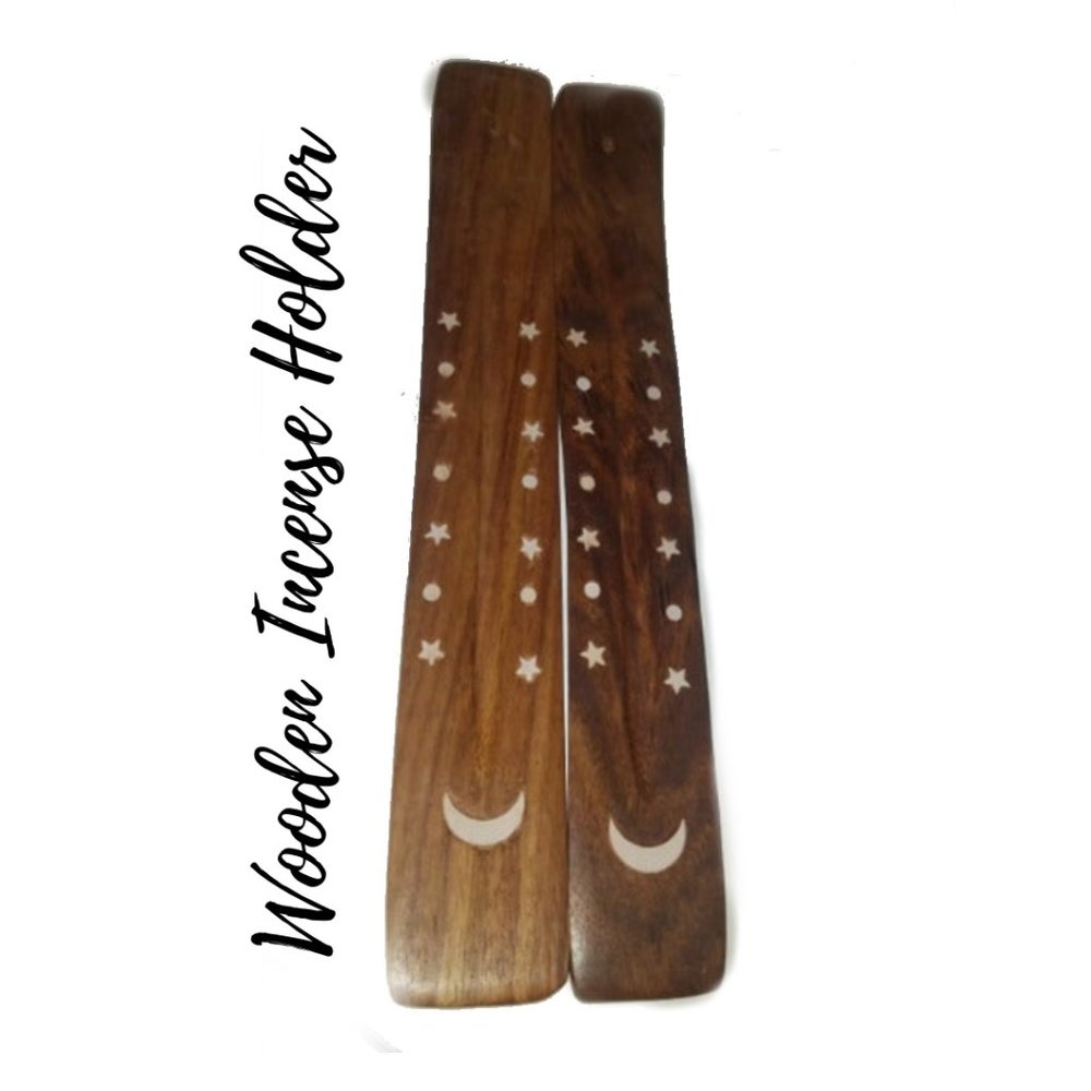 Wooden Incense Holder - Moon and Stars - Picture 1 of 5